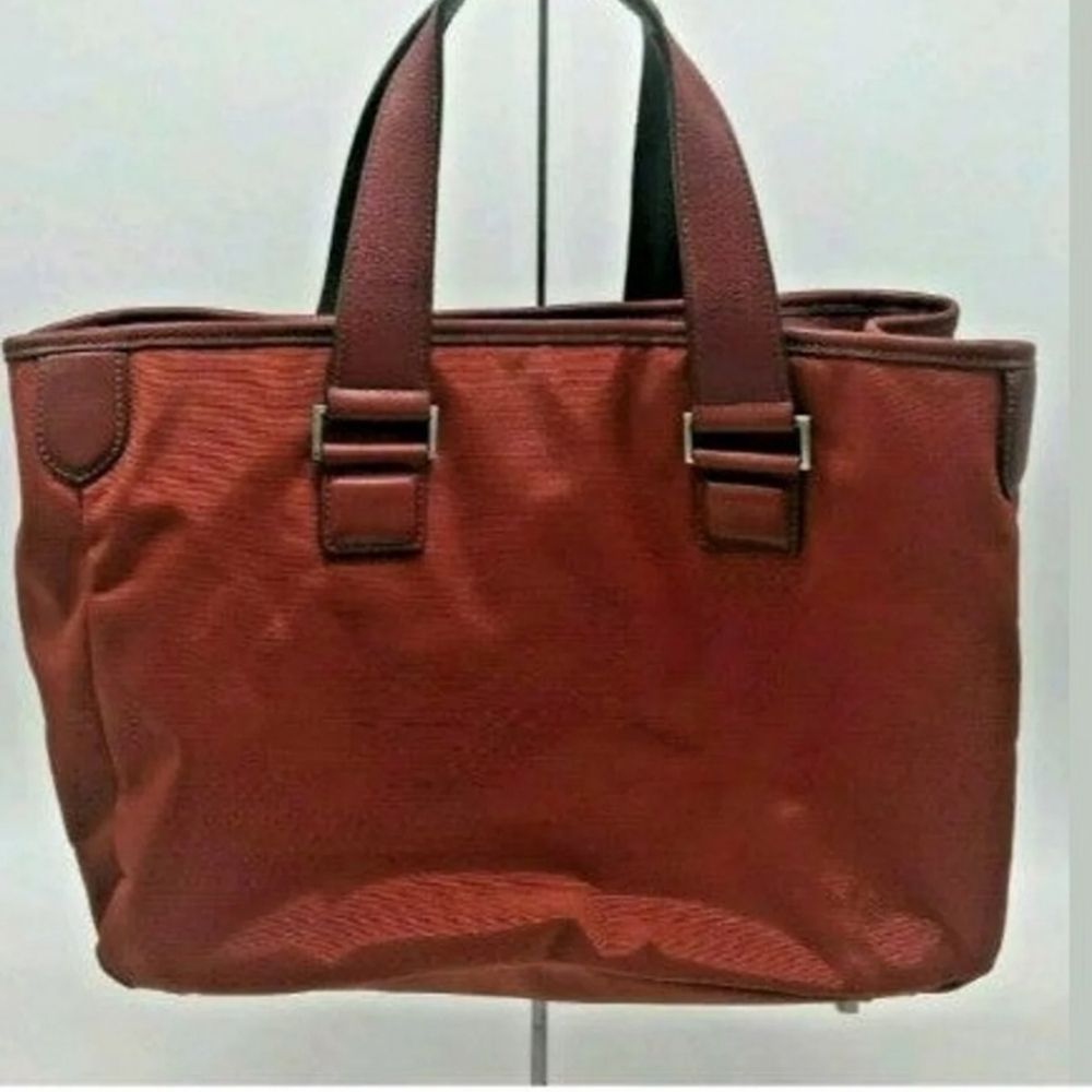 TUMI Bag Red Nylon and Leather Satchel